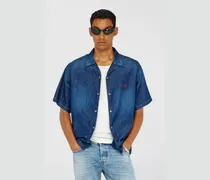 Jeanshemd mit kurzen Ärmeln - Denimhemden - Herren - Blau