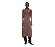 Midikleid aus verblasstem Rippstrick-Jersey - Kleider - Damen - Rosa