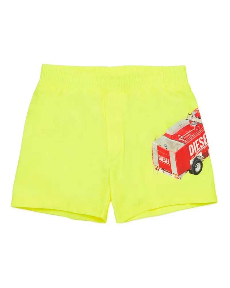 Diesel Badeshorts mit Feuerwehrauto-Print - Beachwear - Herren - Gelb Gelb