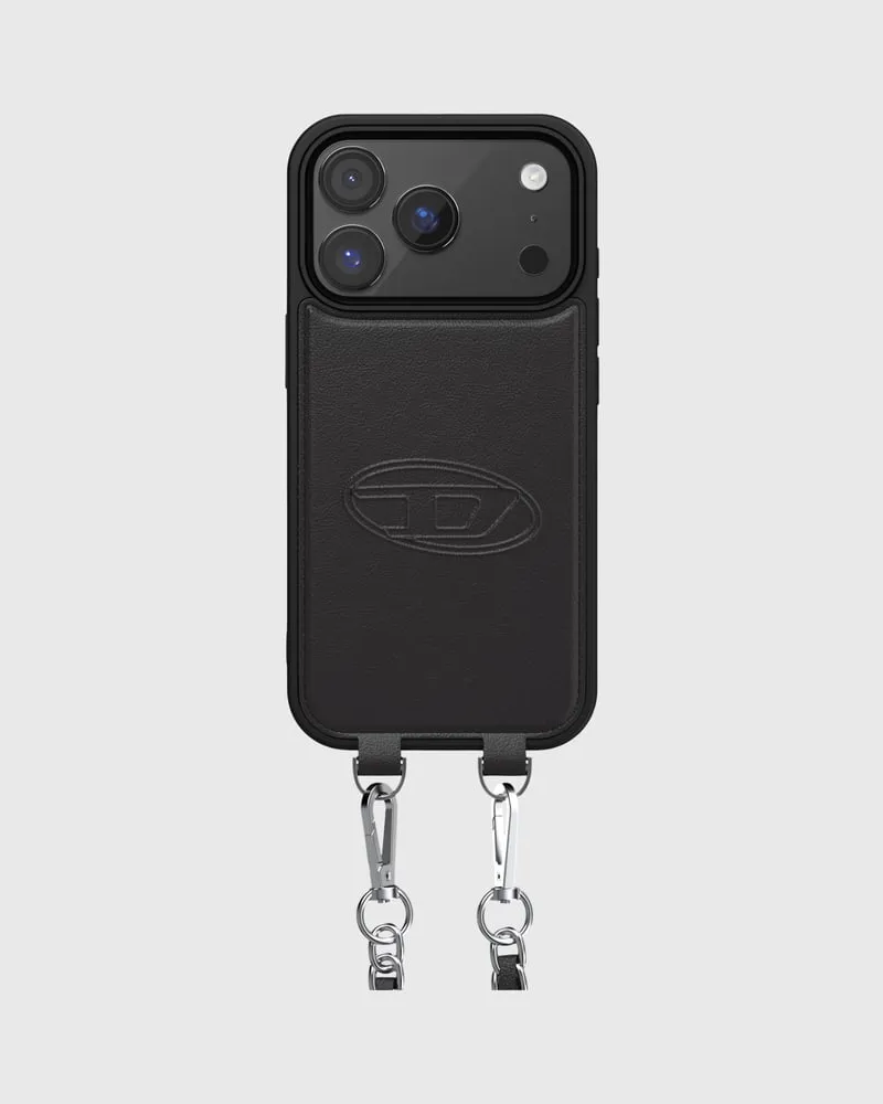 Diesel Oval D Hülle mit Handschlaufe und MagSafe für iPhone 17 Pro - Schutzhüllen - Unisex - Schwarz Schwarz