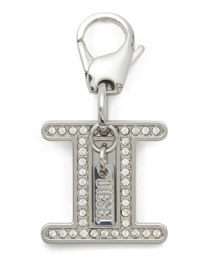 Diesel Metall-Zwillinge-Anhänger mit Strasssteinen - Charms und Schlüsselanhänger - Unisex - Silber Silber