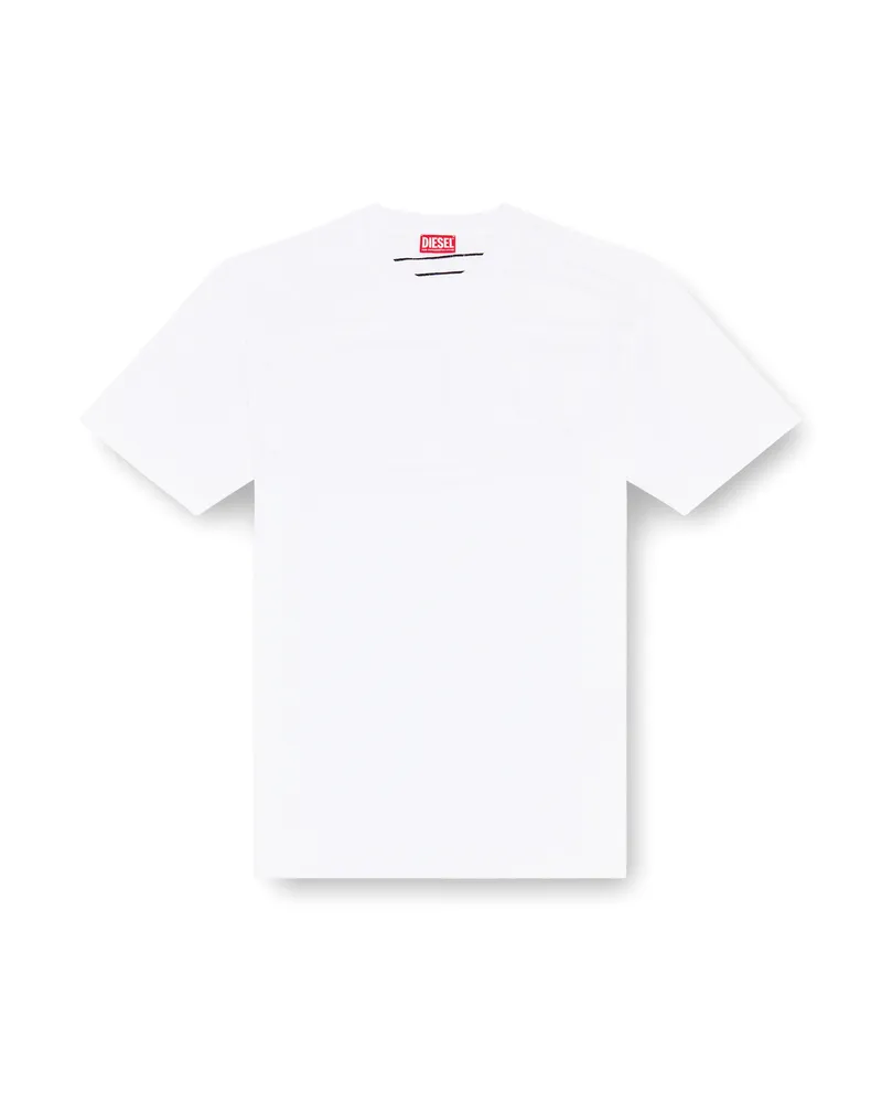 Diesel T-Shirt mit großer Oval D-Stickerei - T-Shirts - Herren - Weiss Weiss