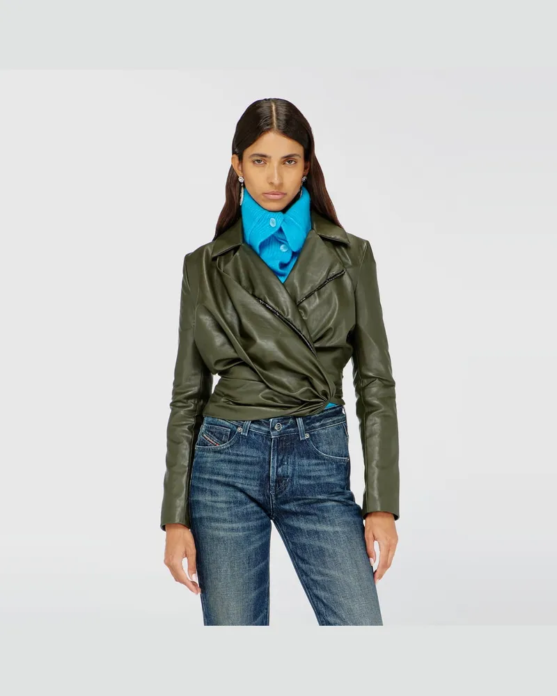 Diesel Jacke mit drapiertem Wickeleffekt - Jacken - Damen - Grün Grün