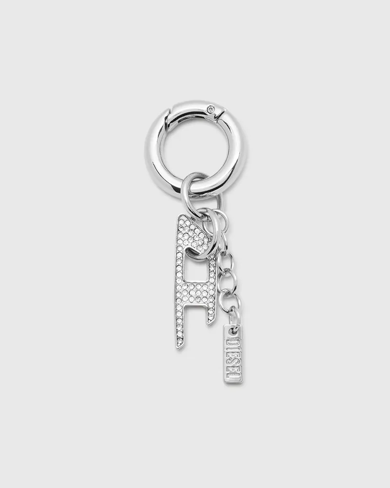 Diesel Metallschlüsselanhänger mit D-Anhänger aus Strass - Charms und Schlüsselanhänger - Unisex - Silber Silber