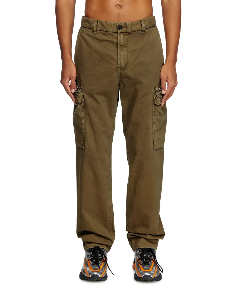 Diesel Hose aus verblasstem Peachskin-Twill - Hosen - Herren - Grün Grün