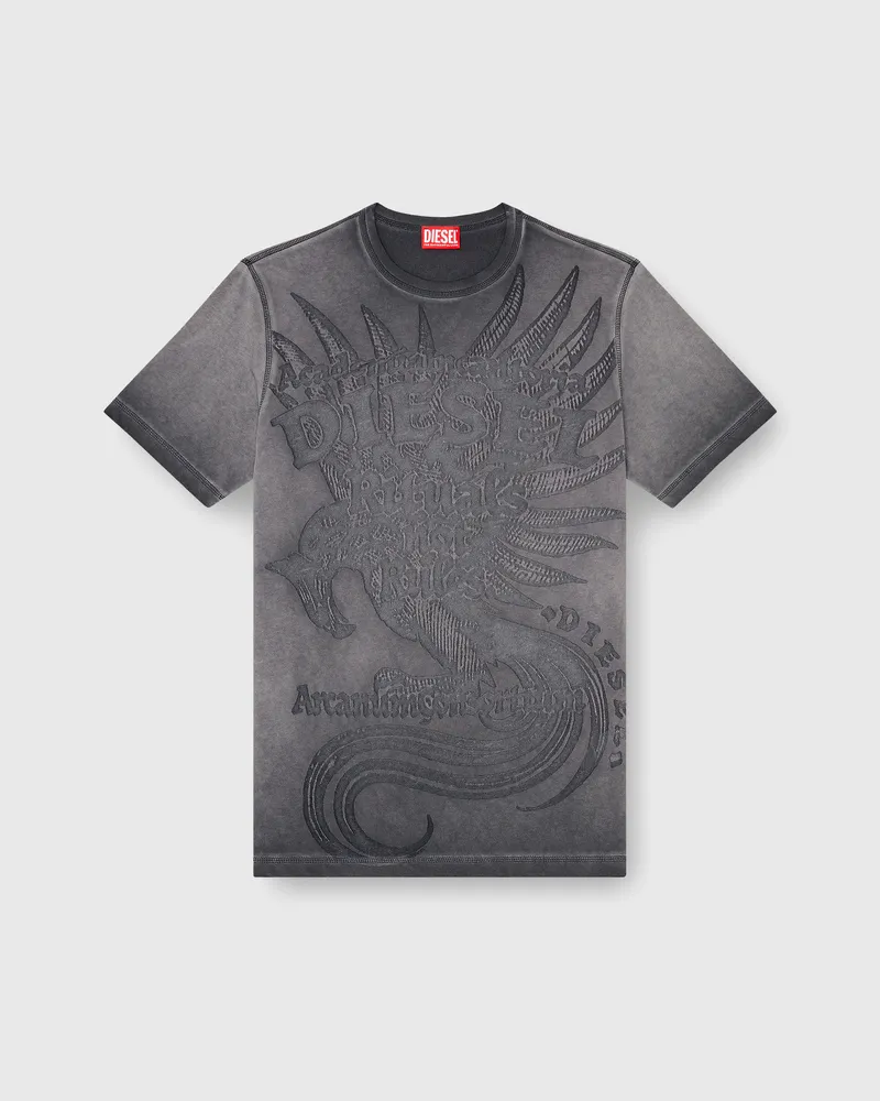 Diesel Jersey-T-Shirt mit geprägtem Motiv - T-Shirts - Herren - Grau Grau