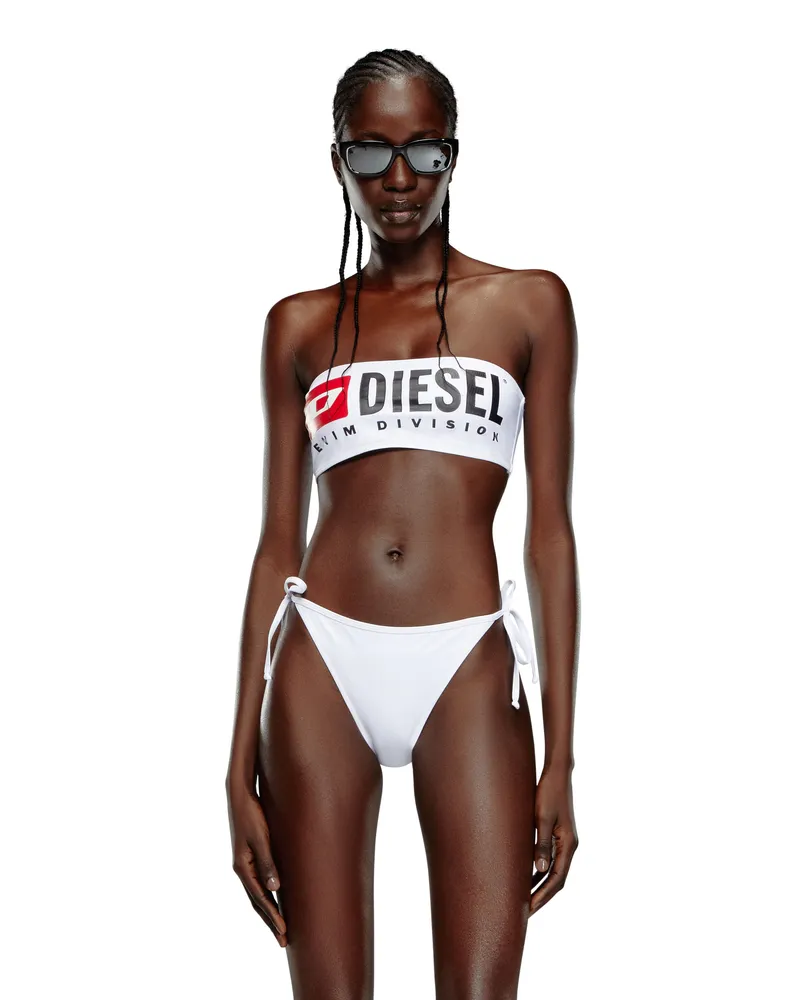 Diesel Bandeau-Bikini-Top mit Maxi-Logo - BHs - Damen - Weiss Weiss