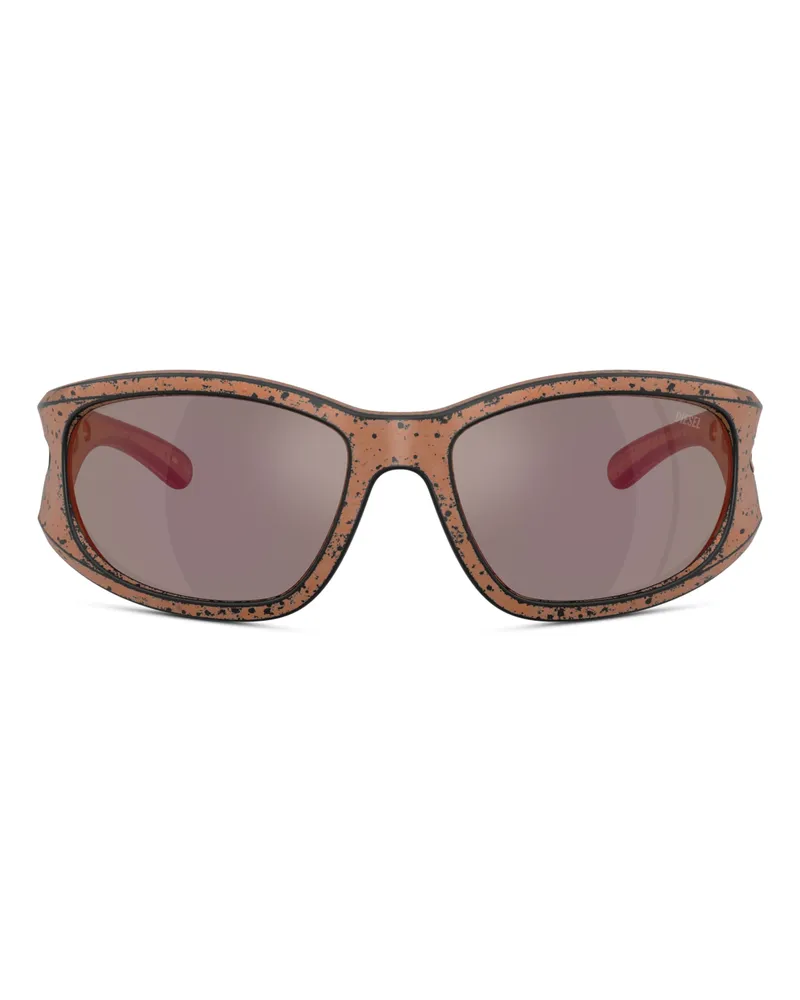 Diesel Rechteckige Sonnenbrillen - Sonnenbrille - Unisex - Braun Braun