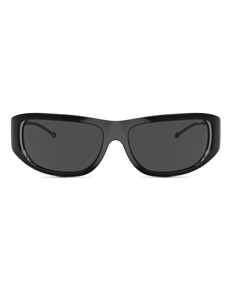 Diesel Wraparound-Stil Brille - Sonnenbrille - Unisex - Schwarz Schwarz
