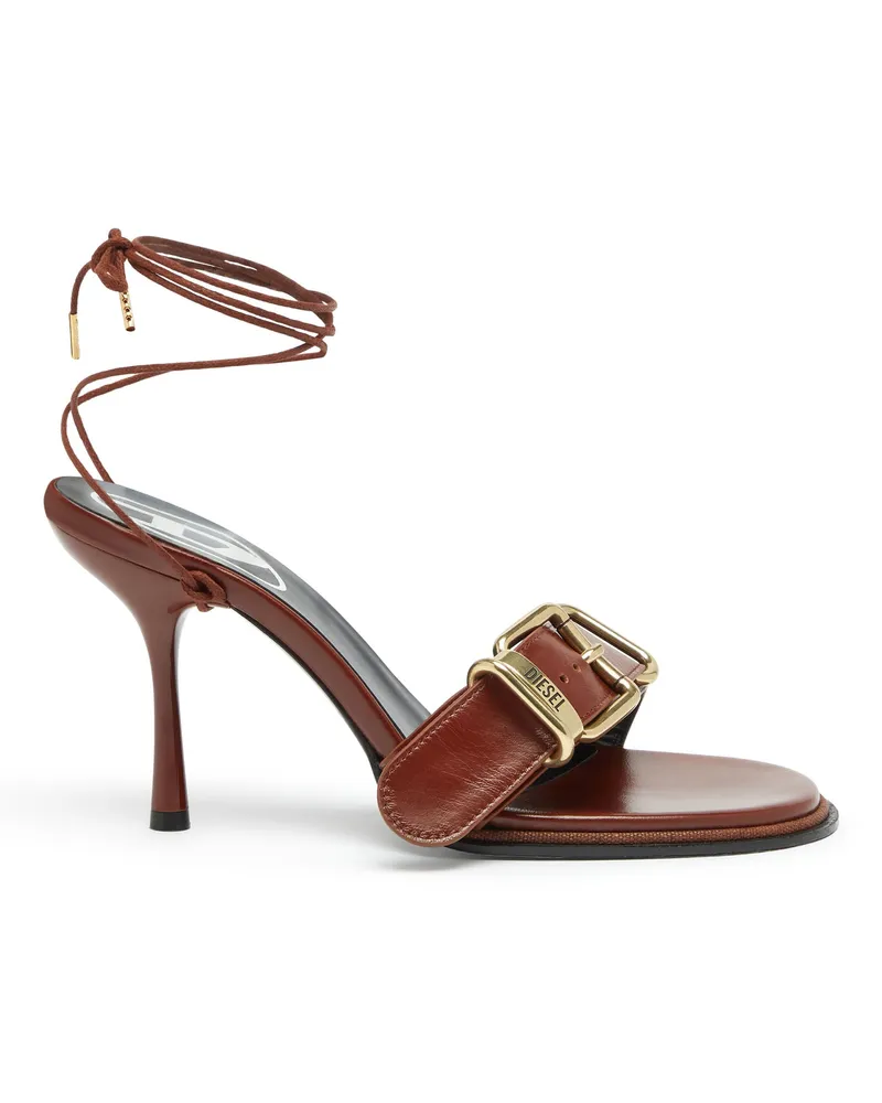 Diesel D-Cocco-Sandalen mit Knöchelriemen aus Leder - Sandalen - Damen - Braun Braun