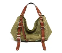 D-One-Medium Henkeltasche aus Canvas in Used-Optik - Handtaschen - Unisex - Grün