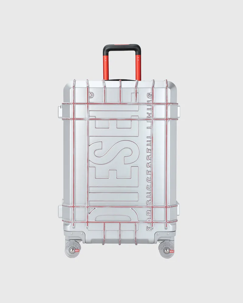 Diesel Robuster Koffer Größe L - Handgepäck Koffer - Unisex - Silber Silber