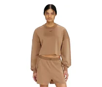 Crop-Top aus leichtem stretch scuba - Oberteile - Damen - Braun