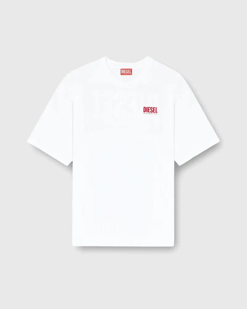 Diesel Baumwoll-T-Shirt mit Diesel-Biscotto-Print - T-Shirts - Herren - Weiss Weiss