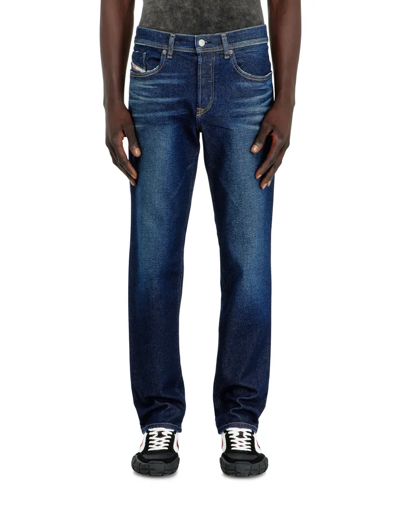 Diesel Regular Jeans Regular Waist 2023 D-Finitive, Dunkelblau, Knopfverschluss Blau