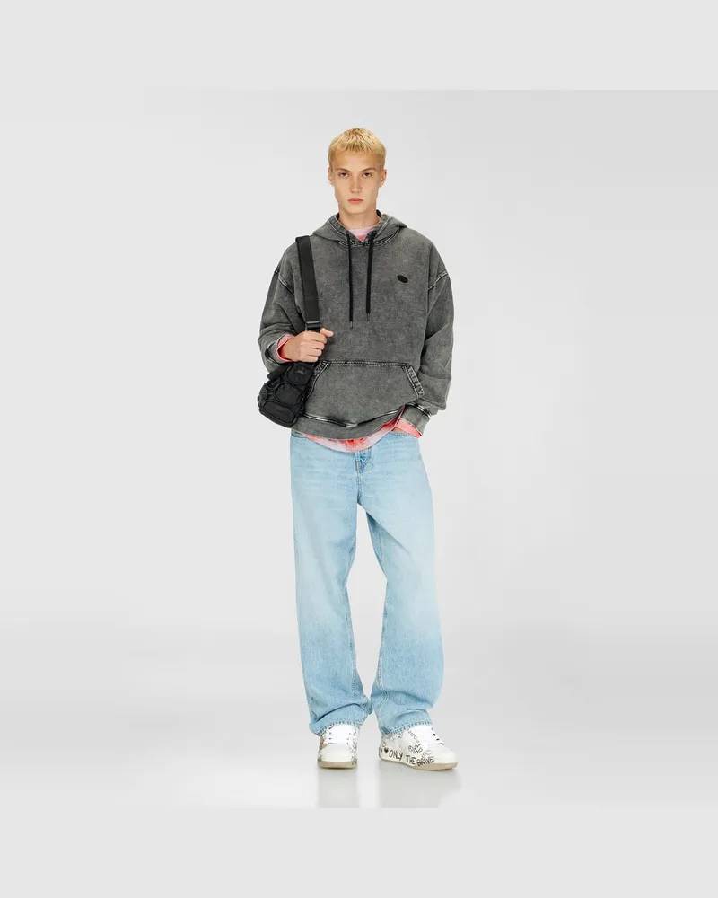 Diesel Hoodie mit roh geschnittener Rückenapplikation - Sweatshirts - Herren - Grau Grau