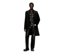 Mantel aus Schneiderstoff und Rippstrick - Winterjacken - Herren - Schwarz