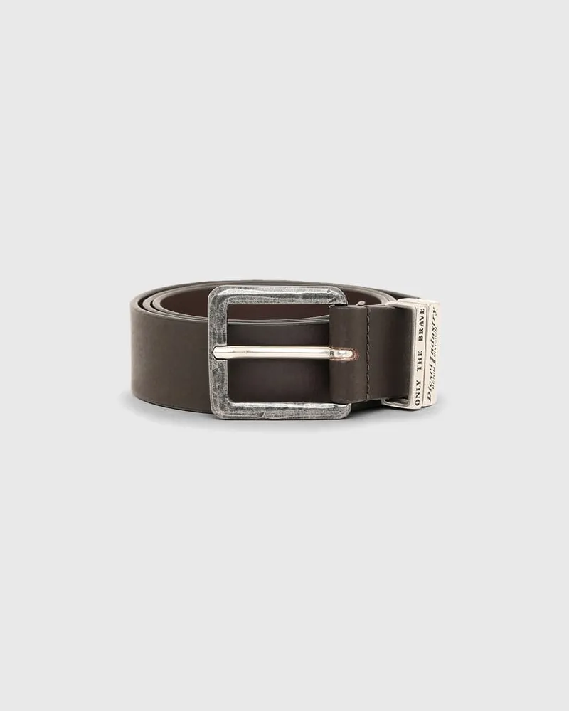 Diesel 3.4cm Ledergürtel mit brünierten Metallelementen - Gürtel - Herren - Braun Braun
