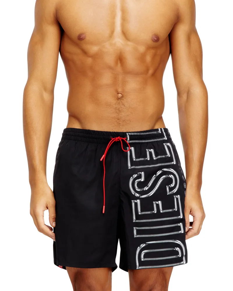 Diesel Badeshorts mit übergroßem Logoprint - Badeshorts - Herren - Schwarz Schwarz