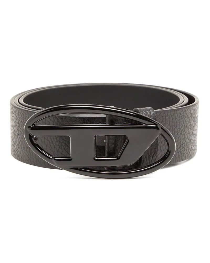 Diesel 4cm Gürtel aus Leder mit matter Schnalle - Gürtel - Unisex - Schwarz Schwarz