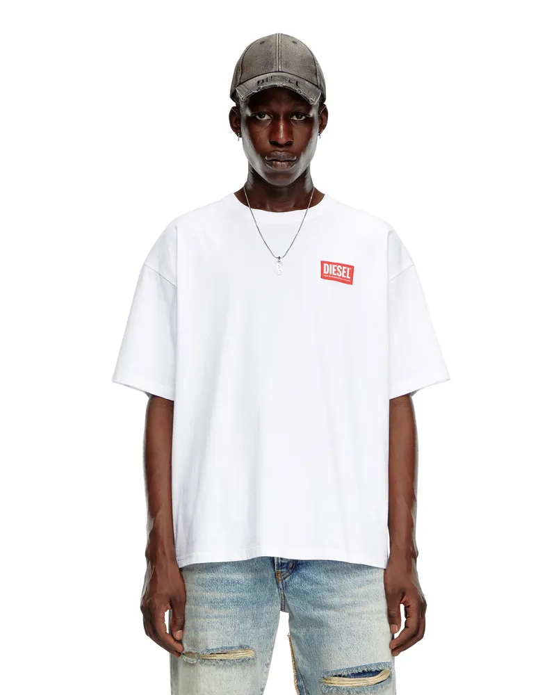 Diesel T-Shirt mit Jacquard-Logo-Patch - T-Shirts - Herren - Weiss Weiss