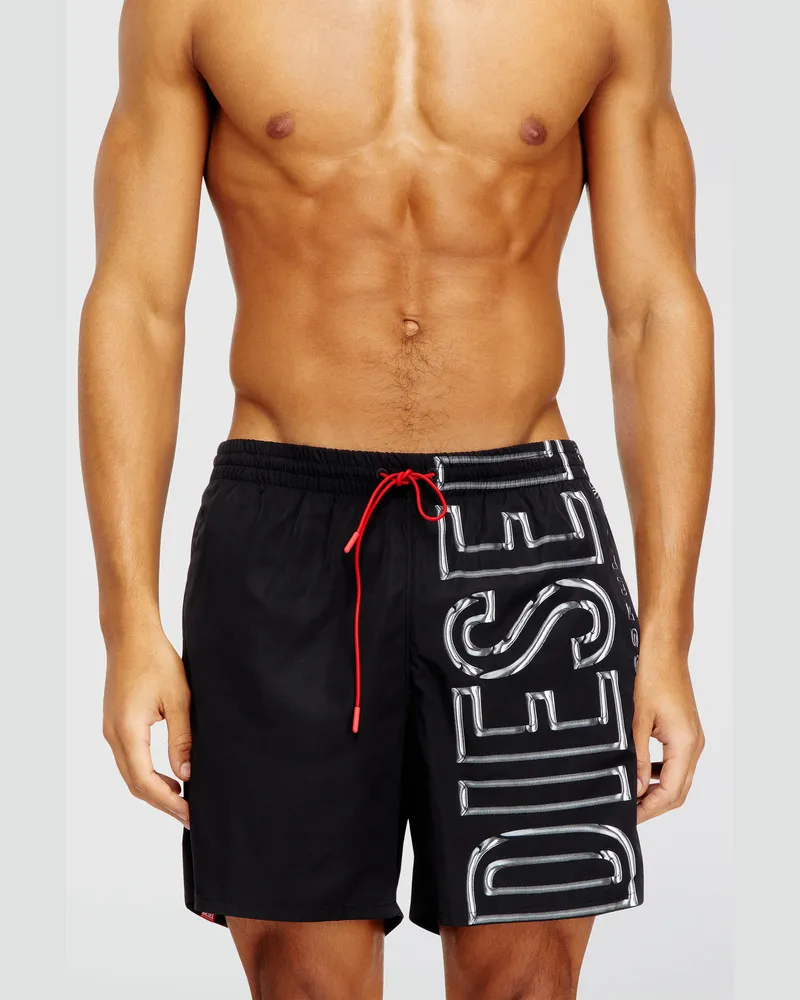 Diesel Badeshorts mit übergroßem Logoprint - Badeshorts - Herren - Schwarz Schwarz