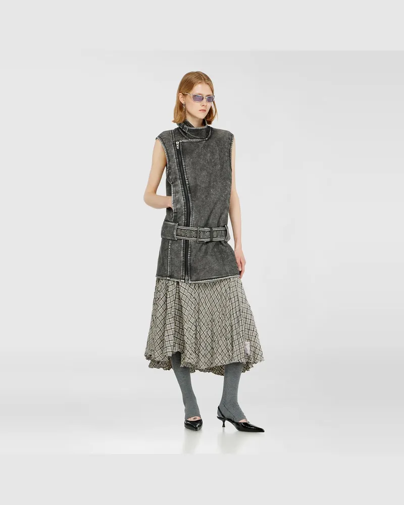 Diesel Biker-Kleid im Mini-Stil mit Gürtel - Kleider - Damen - Grau Grau