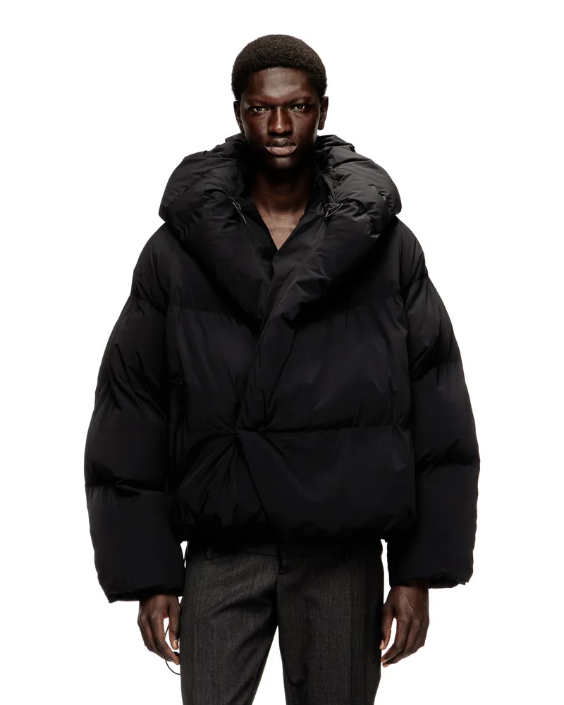 Diesel Wickel-Daunen-Jacke aus Stretch-Nylon - Winterjacken - Herren - Schwarz Schwarz