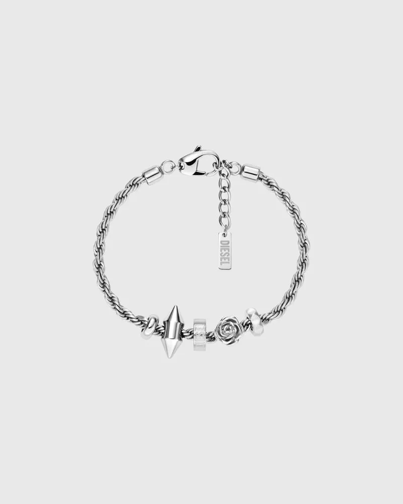 Diesel Armband mit Anhängern aus Edelstahl - Armbänder - Unisex - Silber Silber