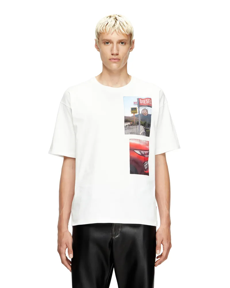 Diesel T-Shirt mit Logo-Foto-Patches - T-Shirts - Herren - Weiss Weiss