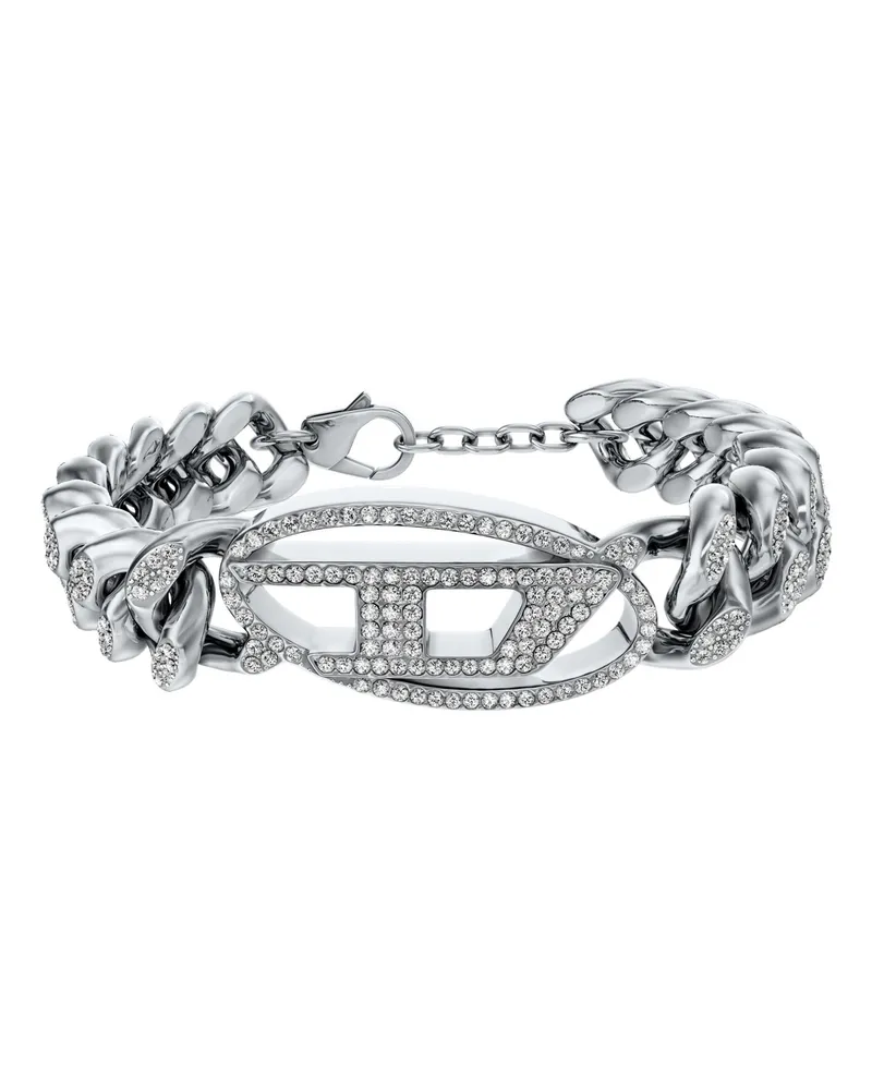 Diesel Oval D glitz-Armband aus Edelstahl mit Kettengliedern - Armbänder - Unisex - Silber Silber
