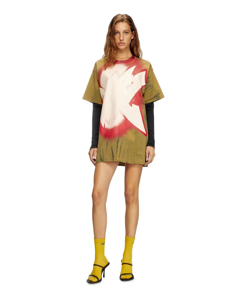 Diesel Mehrlagiges T-Shirt-Kleid - Kleider - Damen - Braun Braun