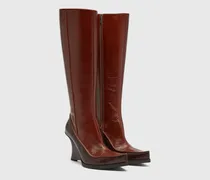 D-Lucette-Kniehohe Stiefel aus Leder - Stiefel - Damen - Braun