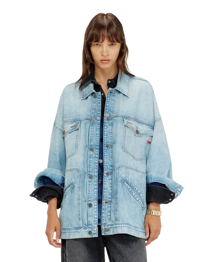 Diesel Oversized denim-arbeitsjacke - Denim jacken - Damen - Blau Blau