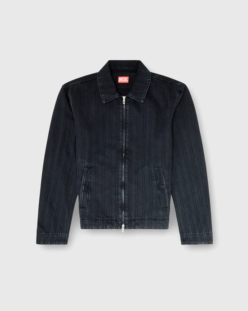 Diesel Jacke aus pinstripe denim - Denim jacken - Herren - Schwarz Schwarz