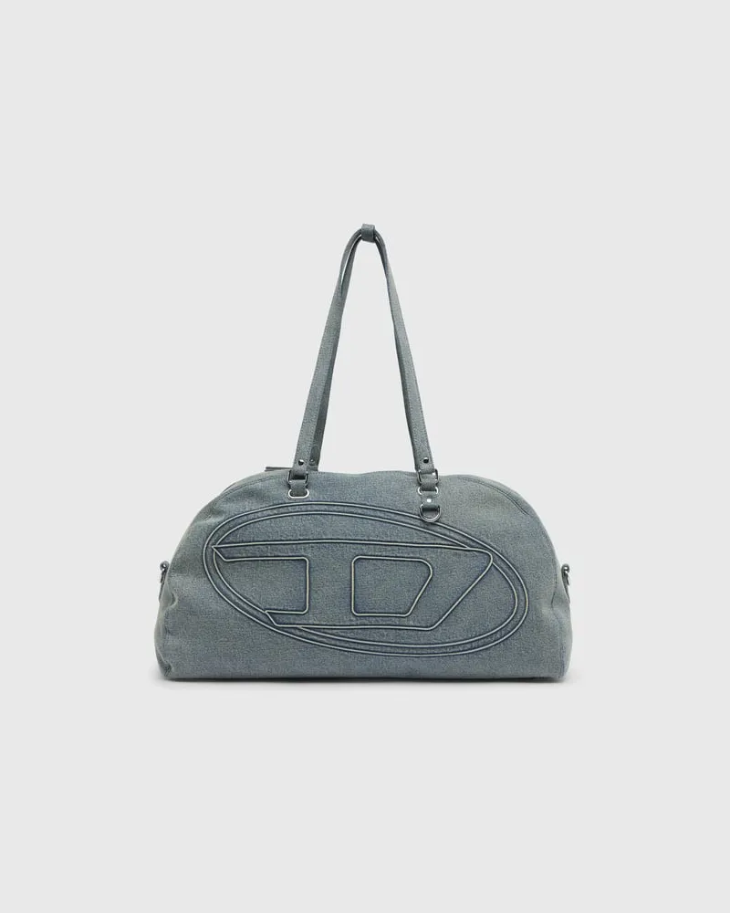 Diesel 1DR Dome-Duffle-Tasche aus Denim mit Oval D Logo - Reisetaschen - Unisex - Blau Blau