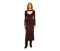 Midikleid aus Wolle mit Intarsienmuster - Kleider - Damen - Rot