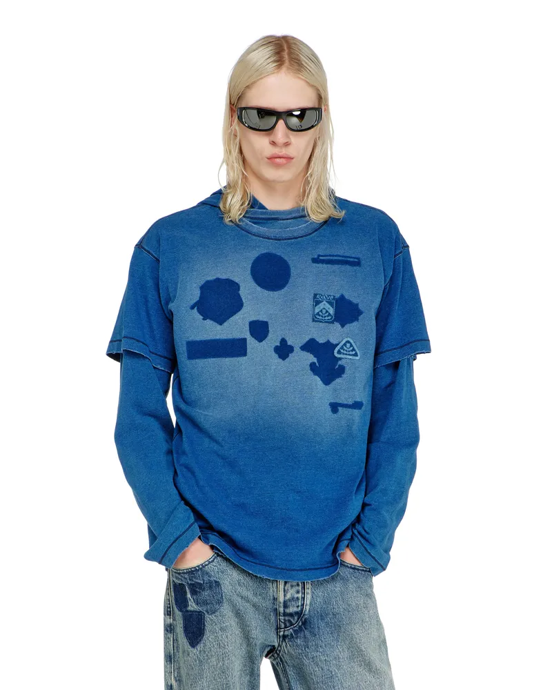 Diesel T-shirt mit patches mit schatteneffekt - T-Shirts - Herren - Blau Blau
