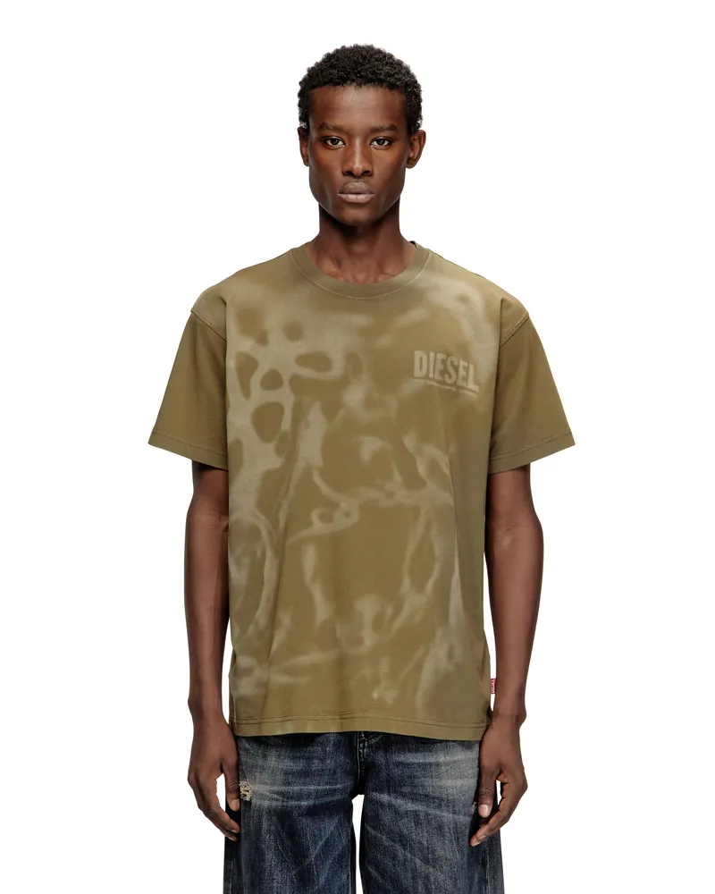 Diesel Baumwoll-T-Shirt mit Laserdruck - T-Shirts - Herren - Beige Beige