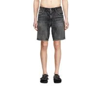 Schmal geschnittene Shorts aus Denim - Denim Kurze Hose - Herren - Schwarz
