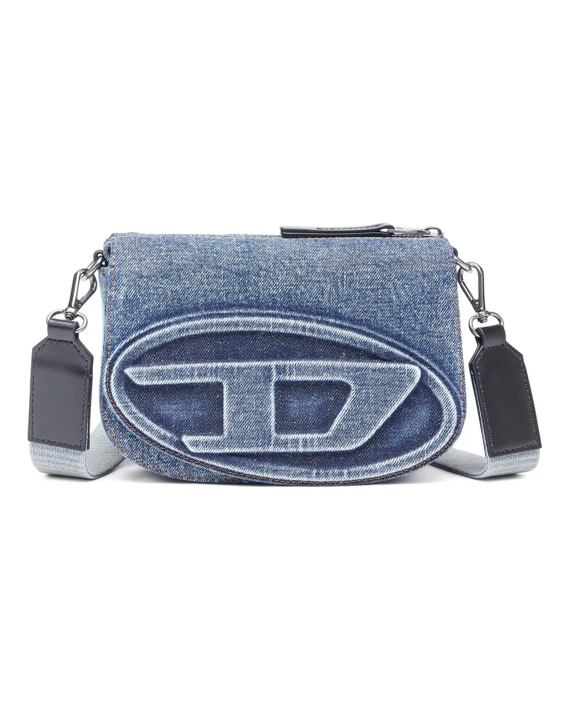 Diesel 1DR Camera Bag-Camera Bag aus solarisiertem Denim - Schultertaschen - Unisex - Blau Blau