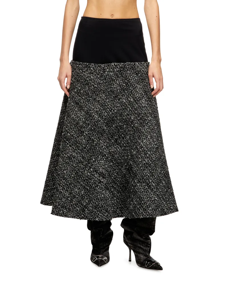 Diesel Bouclé-Rock mit Stretch-Bund - Röcke - Damen - Schwarz Schwarz