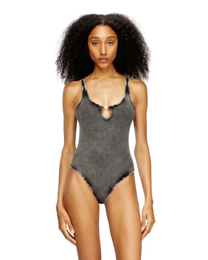 Diesel Body aus marmoriert gewaschenem Stretch-Baumwollstoff - Bodys - Damen - Grau Grau