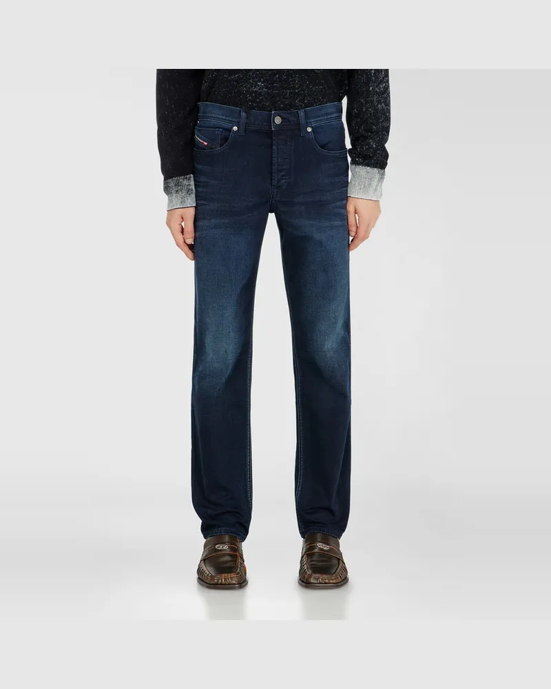 Diesel Regular Jeans Regular Waist 2023 D-Finitive, Dunkelblau, Knopfverschluss Blau