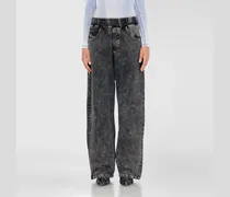 Sweatpants mit Denim-Effekt - Hosen - Damen - Grau