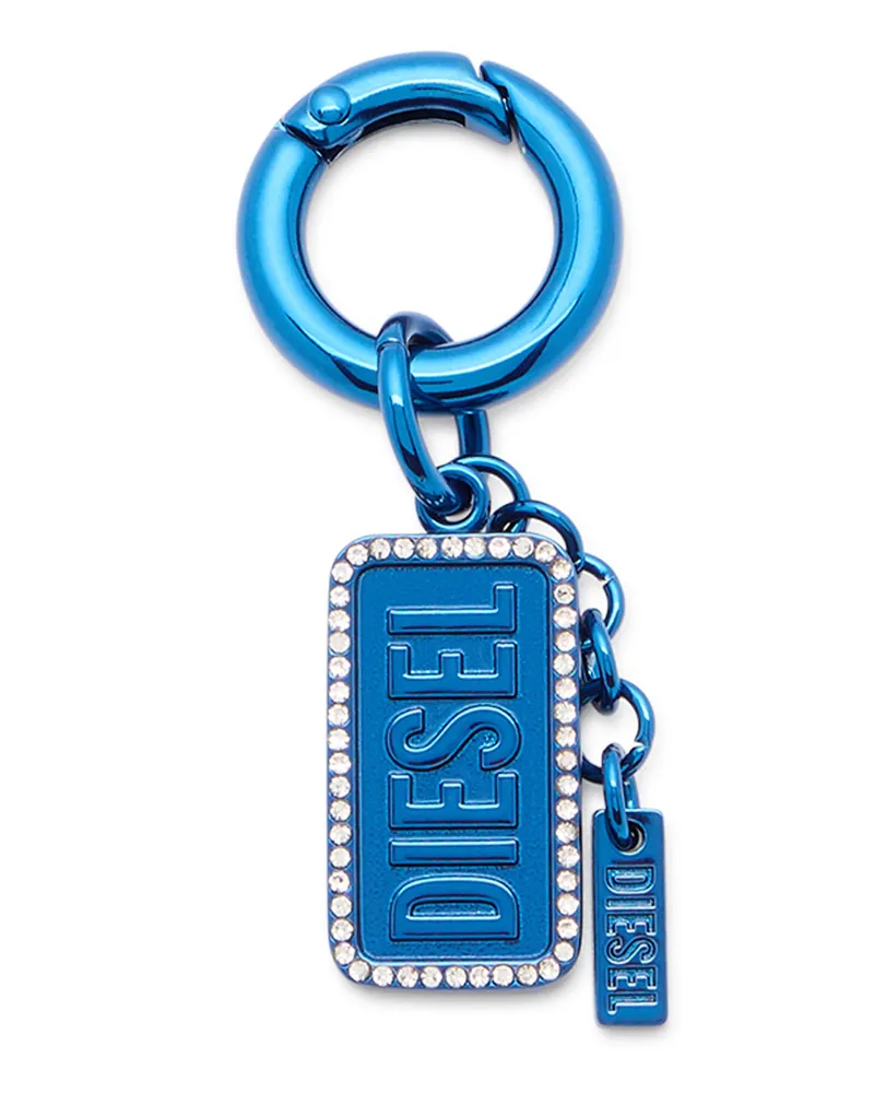 Diesel Metall-Schlüsselanhänger mit Diesel-Logo und Strasssteinen - Charms und Schlüsselanhänger - Unisex - Blau Blau