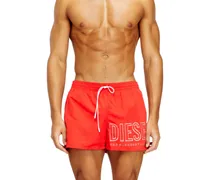 Mittellange Badeshorts mit Umriss-Logo - Badeshorts - Herren - Rot