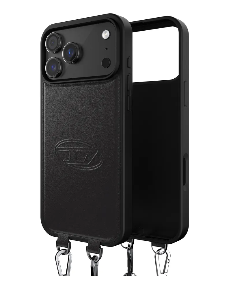 Diesel Oval D Hülle mit Handschlaufe und MagSafe für iPhone 17 Pro Max - Schutzhüllen - Unisex - Schwarz Schwarz