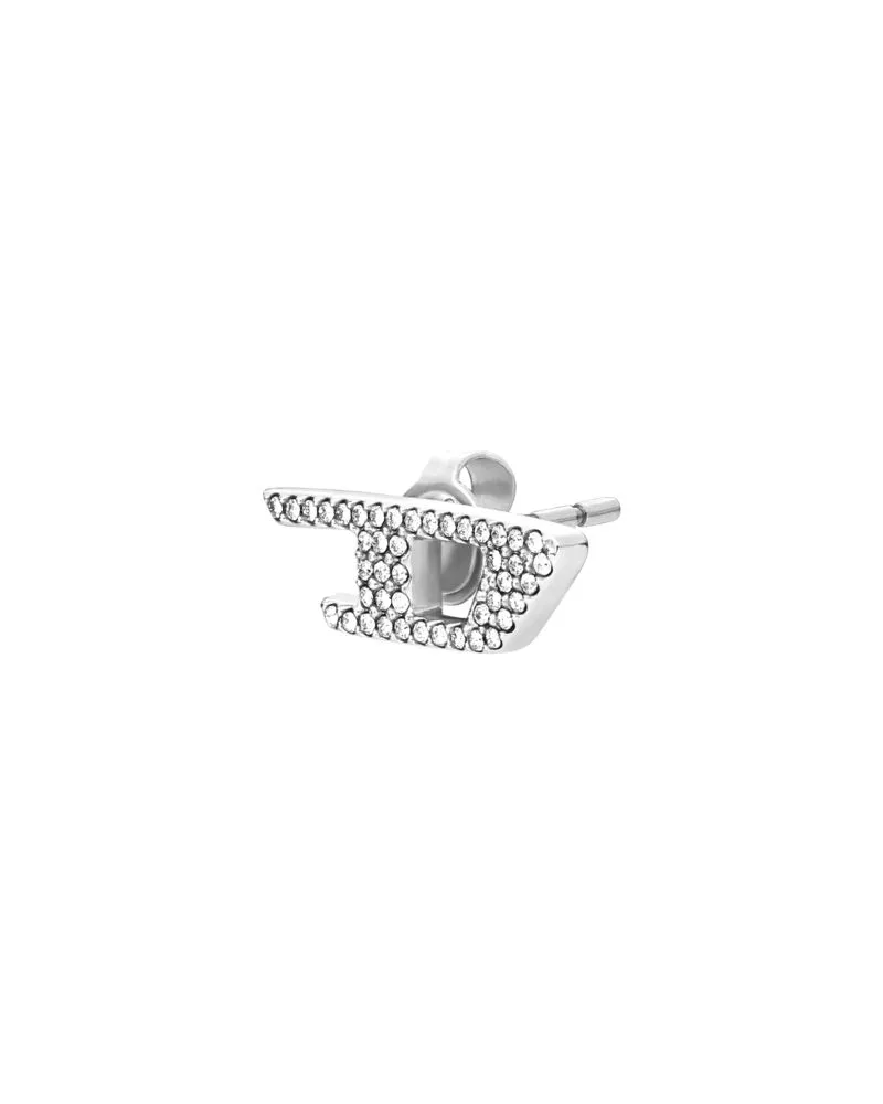 Diesel Steckerohrring aus Edelstahl mit Glitzereffekt - Ohrringe - Unisex - Silber Silber