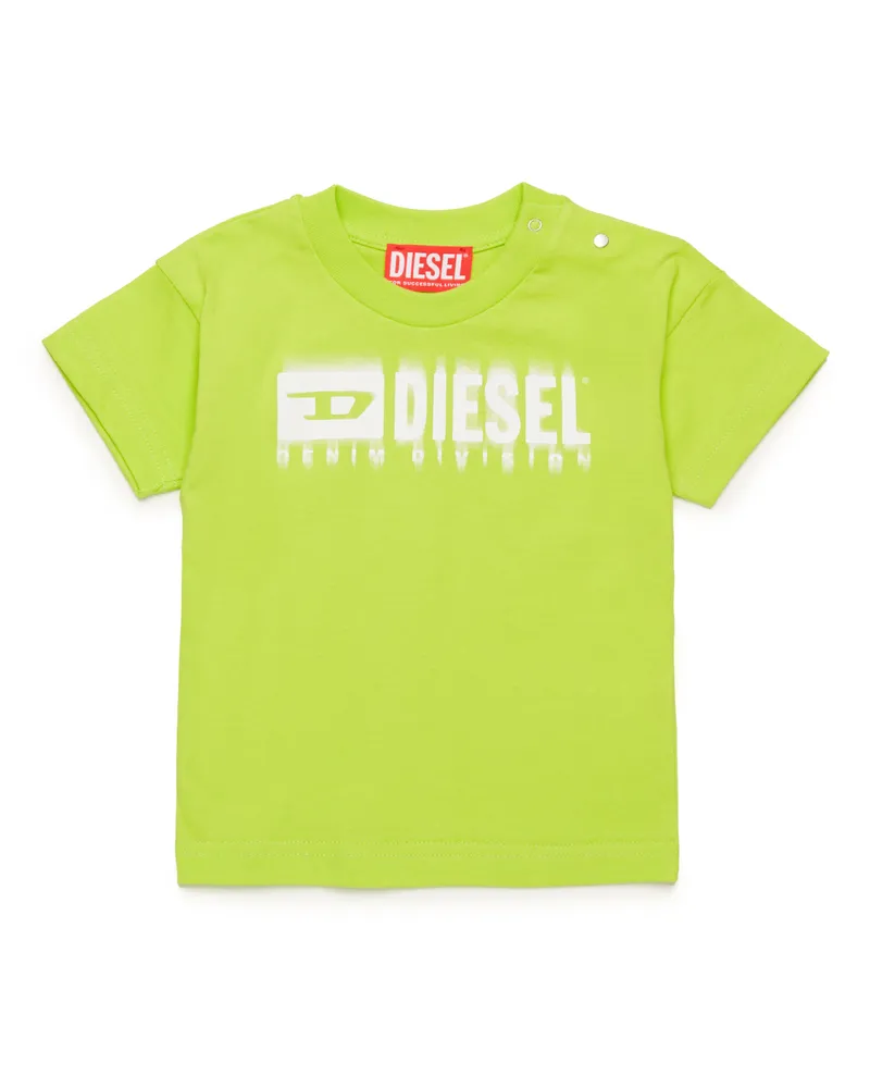 Diesel T-Shirt mit verschmiertem Logo - T-Shirts und Tops - Unisex - Grün Grün